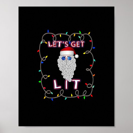 Laten we Lit Funny Kerstmis Drink krijgen Poster (Voorkant)