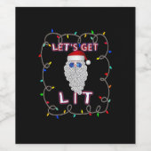 Laten we Lit Funny Kerstmis Drink krijgen Wijn Etiket (Enkel label)