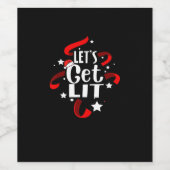 Laten we Lit Funny Kerstmis Drink krijgen Wijn Etiket (Enkel label)