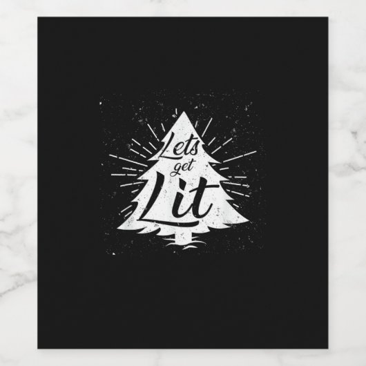 Laten we Lit Funny Kerstmis Drink krijgen Wijn Etiket (Enkel label)