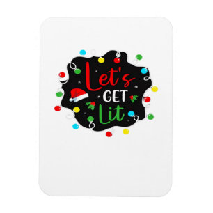 Laten we Lit Funny Kerstmis Drink lichte zandel kr Magneet