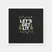 Laten we Lit Funny Kerstmis Drink lichten krijgen Servet (Voorkant)