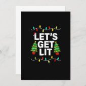 Laten we Lit Funny Kerstmis Drink op Shirt Xma Kaart (Voorkant / Achterkant)