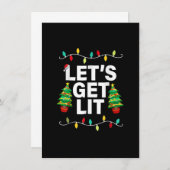 Laten we Lit Funny Kerstmis Drink T-Shirt Xma Kaart (Voorkant / Achterkant)