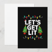 Laten we Lit Funny Kerstmis Drink T-Shirt Xma Kaart (Voorkant / Achterkant)