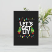 Laten we Lit Funny Kerstmis Drink T-Shirt Xma Kaart (Staand voorkant)