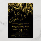 Laten we Lit halen | Echte nieuwjaarspartij Folie Uitnodiging (Voorkant)