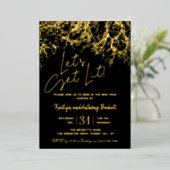 Laten we Lit halen | Echte nieuwjaarspartij Folie Uitnodiging (Staand Voorkant)