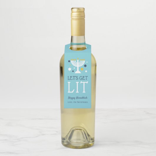 Laten we Lit halen | Funny Hanukkah Flessenhanger (Op fles)