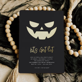 Laten we Lit halen | Jack O'Lantern Halloween Part Folie Uitnodiging