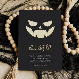 Laten we Lit halen   Jack O'Lantern Halloween Part Folie Uitnodiging