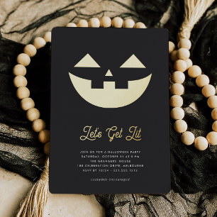 Laten we Lit halen   Jack O'Lantern Halloween Part Folie Uitnodiging