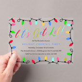 Laten we Lit halen | Kerstfeestdag — Cocktail Acryl Uitnodigingen (Insitu (Draagbaar))