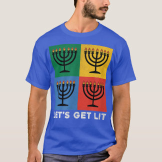 Laten we Lit Hanukkah Menorah Funny Holiday halen T-shirt