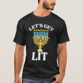 Laten we Lit Hanukkah Shirt Jew Menorah Joodse Ch  (Voorkant)