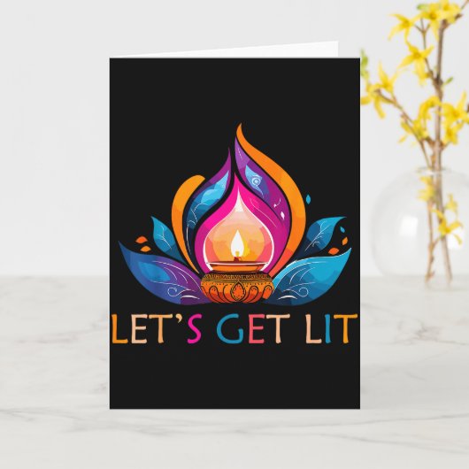 Laten we Lit Happy Diwali Festival Of Light krijge Kaart (Gele Bloem)