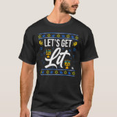 Laten we Lit Kerstmis Hanukkah Menorah Joodse Ch h T-shirt (Voorkant)