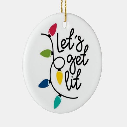 LATEN WE LIT/MERRY CHRISTMAS TERUG KRIJGEN KERAMISCH ORNAMENT (Rechts)