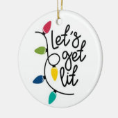 LATEN WE LIT/MERRY CHRISTMAS TERUG KRIJGEN KERAMISCH ORNAMENT (Links)