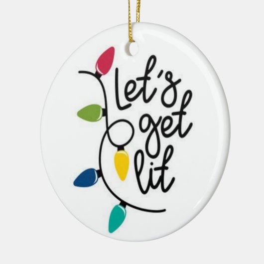 LATEN WE LIT/MERRY CHRISTMAS TERUG KRIJGEN KERAMISCH ORNAMENT (Links)
