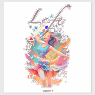 Laten we lol hebben, Leven is een achtbaan Sticker