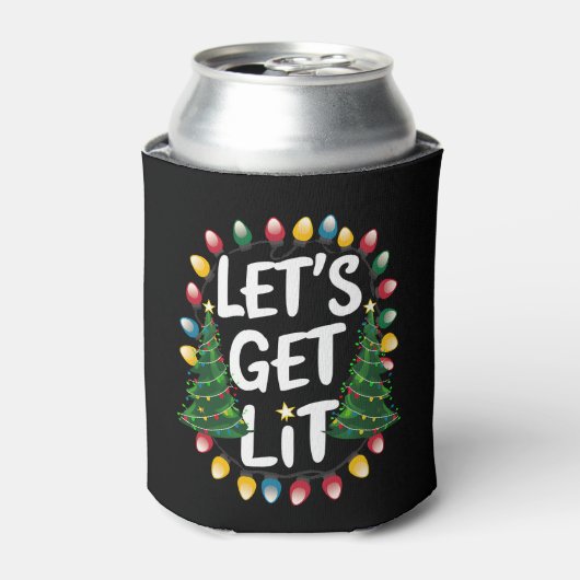 Laten we lol hebben met grappige kerst drinkende K Blikjeskoeler (Blikje Voorkant)