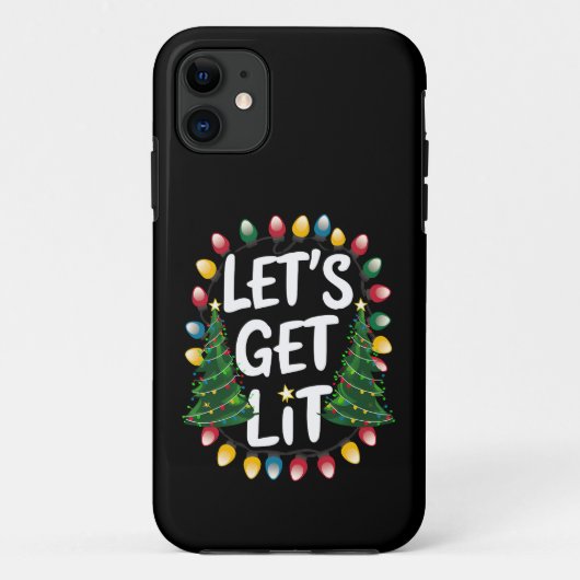 Laten we lol hebben met grappige kerst drinkende K Case-Mate iPhone Case (Achterkant)