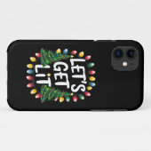 Laten we lol hebben met grappige kerst drinkende K Case-Mate iPhone Case (Achterkant (horizontaal))