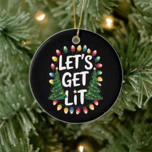 Laten we lol hebben met grappige kerst drinkende K Keramisch Ornament