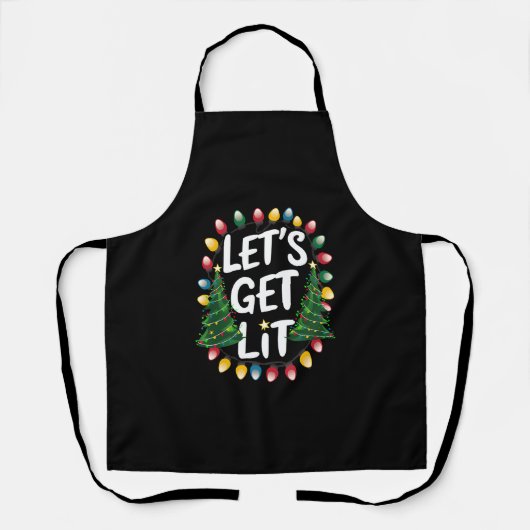 Laten we lol hebben met grappige kerst drinkende K Schort (Voorkant)
