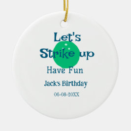 Laten we lol maken groene bal verjaardag naam  keramisch ornament