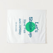 Laten we lol maken groene bal verjaardagsnaam wandkleed (Voorkant (horizontaal))