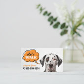 Laten we lopen! Hond Walking Hond Trainer Hond Wal Visitekaartje (Staand voorkant)