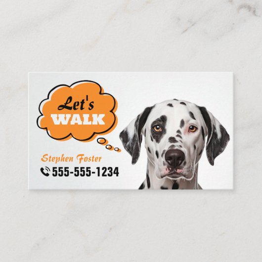 Laten we lopen! Hond Walking Hond Trainer Hond Wal Visitekaartje (Voorkant)