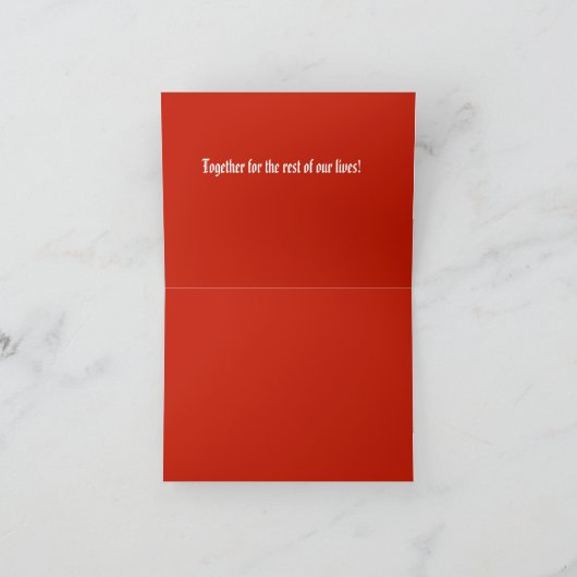 Laten we lopen. ROOD (Valentijn) Bedankkaart (Binnen)