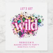 Laten we losgaan Cheetah Bachelorette-feest Wijn Etiket (Enkel label)