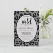 Laten we losgaan, Grijze Luipaardprint Bachelorett Kaart (Staand voorkant)