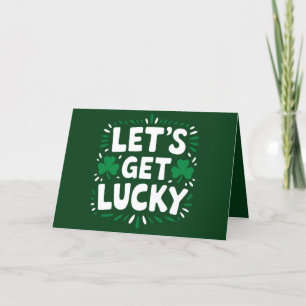 Laten we Lucky Shamrock Funny St Patrick's Day nem Bedankkaart