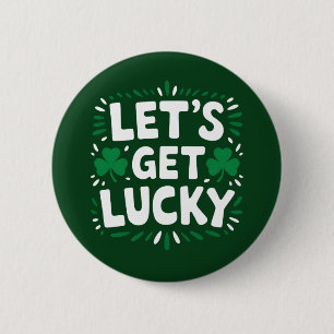 Laten we Lucky Shamrock Funny St Patrick's Day nem Ronde Button 5,7 Cm