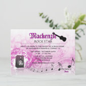 Laten we luid roze-Birthday feestdag uitnodigen Kaart (Staand voorkant)