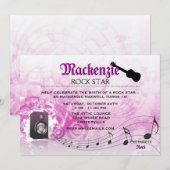 Laten we luid roze-Birthday feestdag uitnodigen Kaart (Voorkant / Achterkant)