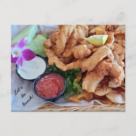 Laten we Lunch doen. Florida Grouper Fingers Briefkaart