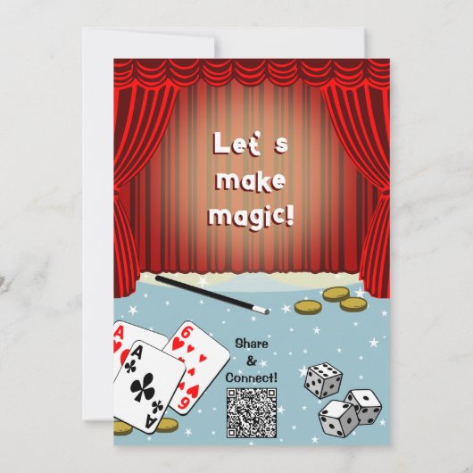 Laten we Magic Kids verjaardagsfeestuitnodiging ma Kaart (Achterkant)