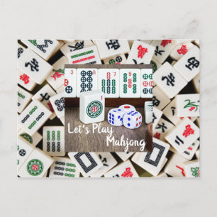 Laten we Mahjong spelen Briefkaart