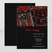 Laten we Mahjong spelen - een aanpasbare uitnodigi Kaart (Voorkant / Achterkant)