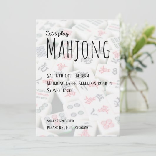 Laten we Mahjong spelen Kaart (Staand voorkant)