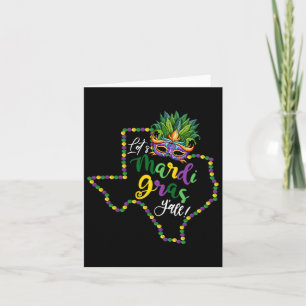 Laten we Mardi Gras Yall Texas Galveston Souvenir  Kaart