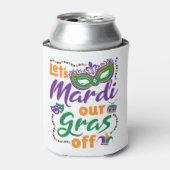 Laten we Mardi onze gras afzetten van grappige Mar Blikjeskoeler (Blikje Voorkant)