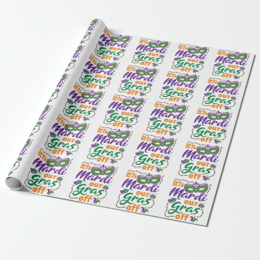 Laten we Mardi onze gras afzetten van grappige Mar Cadeaupapier (Uitgerold)
