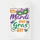 Laten we Mardi onze gras afzetten van grappige Mar Spandoek (Verticaal)